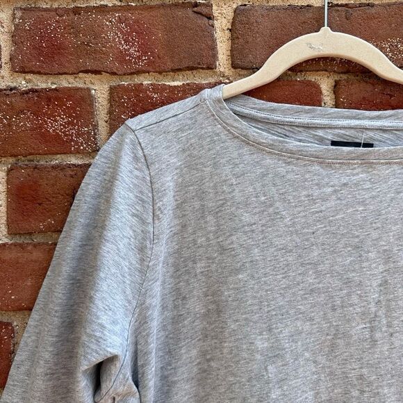 EILEEN FISHER Slubby Organic-Cotton Long-Sleeve Tee shirt gray M - Picture 5 of 10